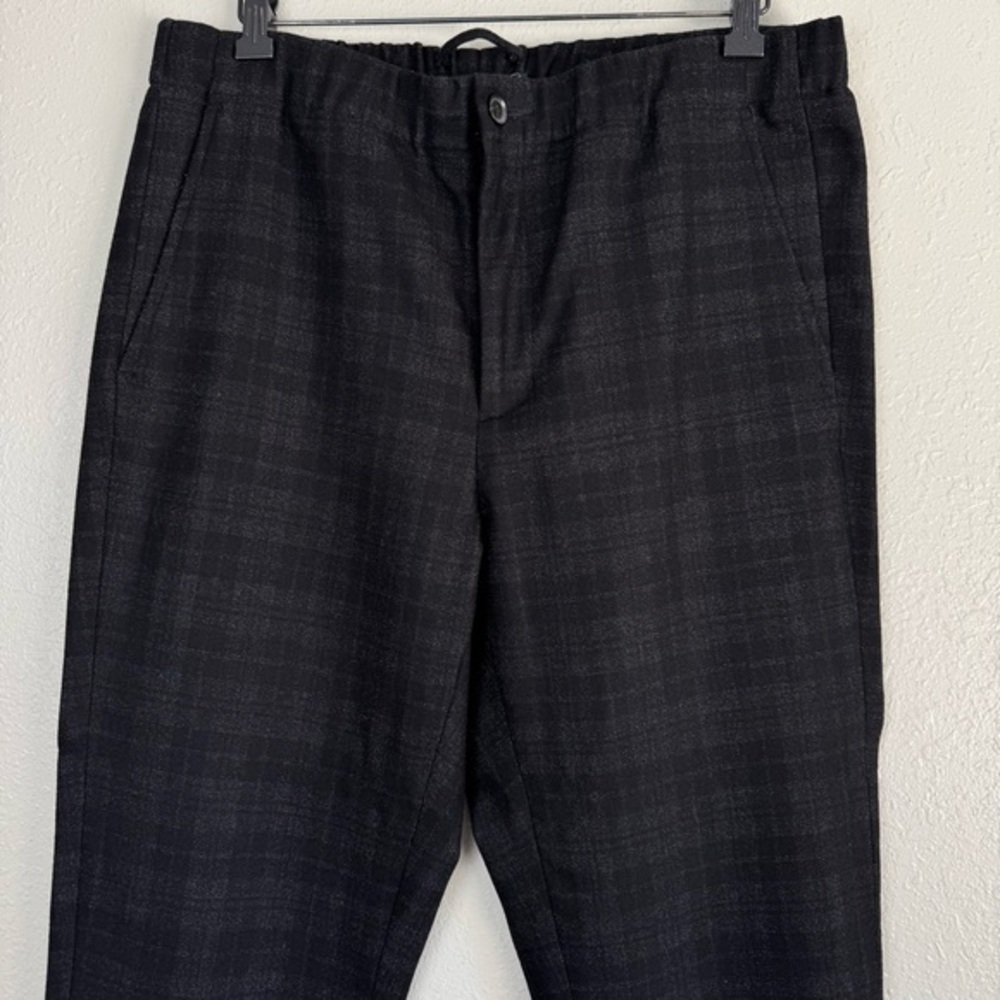 Vince wool blend black gray plaid jogger pants 34 - Picture 3 of 12